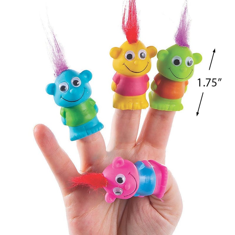 Fun Express Crazy Hair Finger Puppet - Toys - 12 Pieces - Image 2